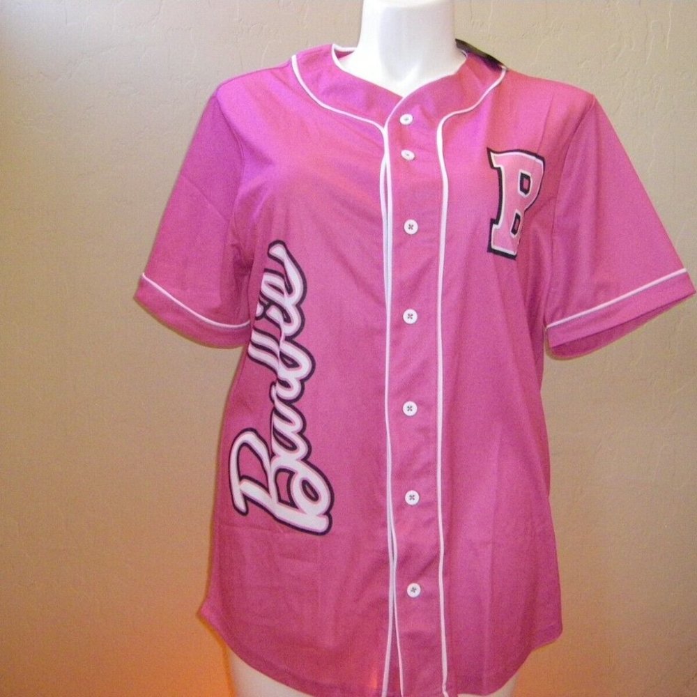 Barbie Pink Baseball Jersey West Coast Barbie Logo Women's Sizes NWT - Picture 7 of 14